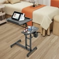 thumbnail image 2 of Peakora Tattoo Workstation Work Table Desk with Double Countertop Tray Portable Workbench with Multi-angle Adjustment 360° Rotating Wheels, 2 of 16
