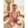thumbnail image 6 of RUINIXCW Daddy's Girl Outfit Newborn Baby Girl Hospital Coming Home Outfit Infant Baby Girls Spring Fall Winter Clothes Ribbed Long Sleeve Romper and Pants Headband Set, 6 of 9