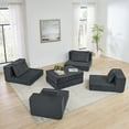 thumbnail image 6 of 79.5" Modular Cloud Sectional Couch, Modern Upholstered L-Shaped Sofa with Removable Ottoman, Deep Seat Sleeper Couch with Throw Pillows for Living Room, Apartment, Small Space, Grey, 6 of 7