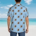 thumbnail image 6 of Fotbe Brown French Bulldog Hawaiian Shirt for Men Unisex Summer Beach Casual Short Sleeve Cotton Linen Button Down Shirts-Medium, 6 of 9