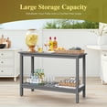 thumbnail image 5 of 48" Farmhouse Style Wooden Console Table 2-Tier Outdoor Patio Side Table Grey, 5 of 24