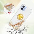 thumbnail image 4 of Glitter Clear Sparkly Bling Case for Samsung Galaxy A04E for Women Girls, Flowing Liquid Quicksand Cover with Diamond Ring Holder Case for Samsung Galaxy F04 /M04 /A04E  Gold, 4 of 14