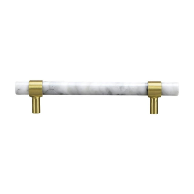 Tiradores de mármol para armarios, tiradores robustos y elegantes para cajoneras de baño, armarios, muebles de cocina y cómodas. 35x140mm Blanco