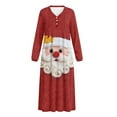 thumbnail image 5 of SEANATIVE Women's Christmas Nightgowns Soft Button Front Sleep Shirt Long Sleeve Night Gown Fall Winter Pajama Dress Cozy Full-Length Nightwear for Home Bedroom, 3XL, Santa Claus Star Red, 5 of 7