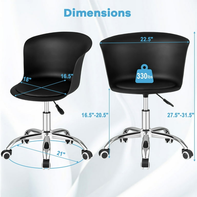 Plastic rolling 2024 office chair