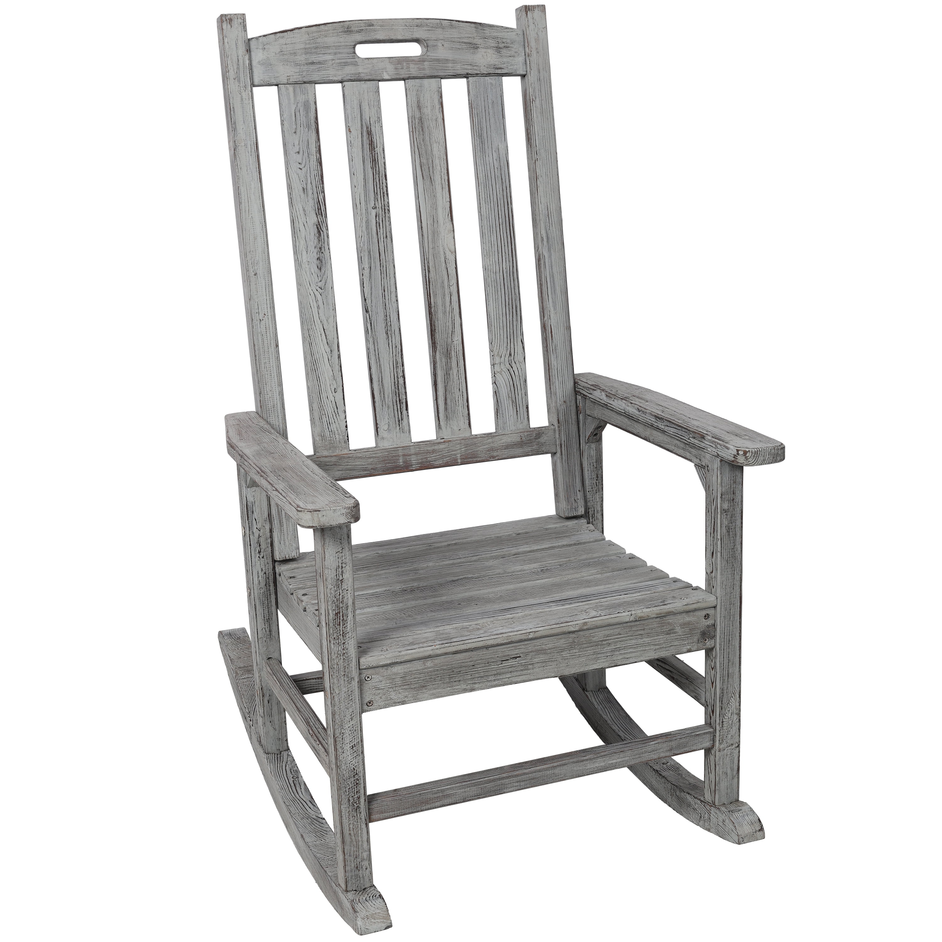 2 Seater Wooden Patio Bench, Rustic Design Wagon Wheel Leg Leisure Bench for Lawn Yard Park, Brown