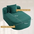 thumbnail image 5 of S-HOME Oversized Corduroy Chaise Lounge Chair  with Two Pillows 67.5 Inches Long Indoor Sleeper Sofa for Living Room, Green, 5 of 11