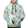 thumbnail image 4 of Bingfone Chinoiserie Floral Palm Tree Men'S Drawstring Hoodie Long Sleeve Pocket Sweatshirts-X-Large, 4 of 9