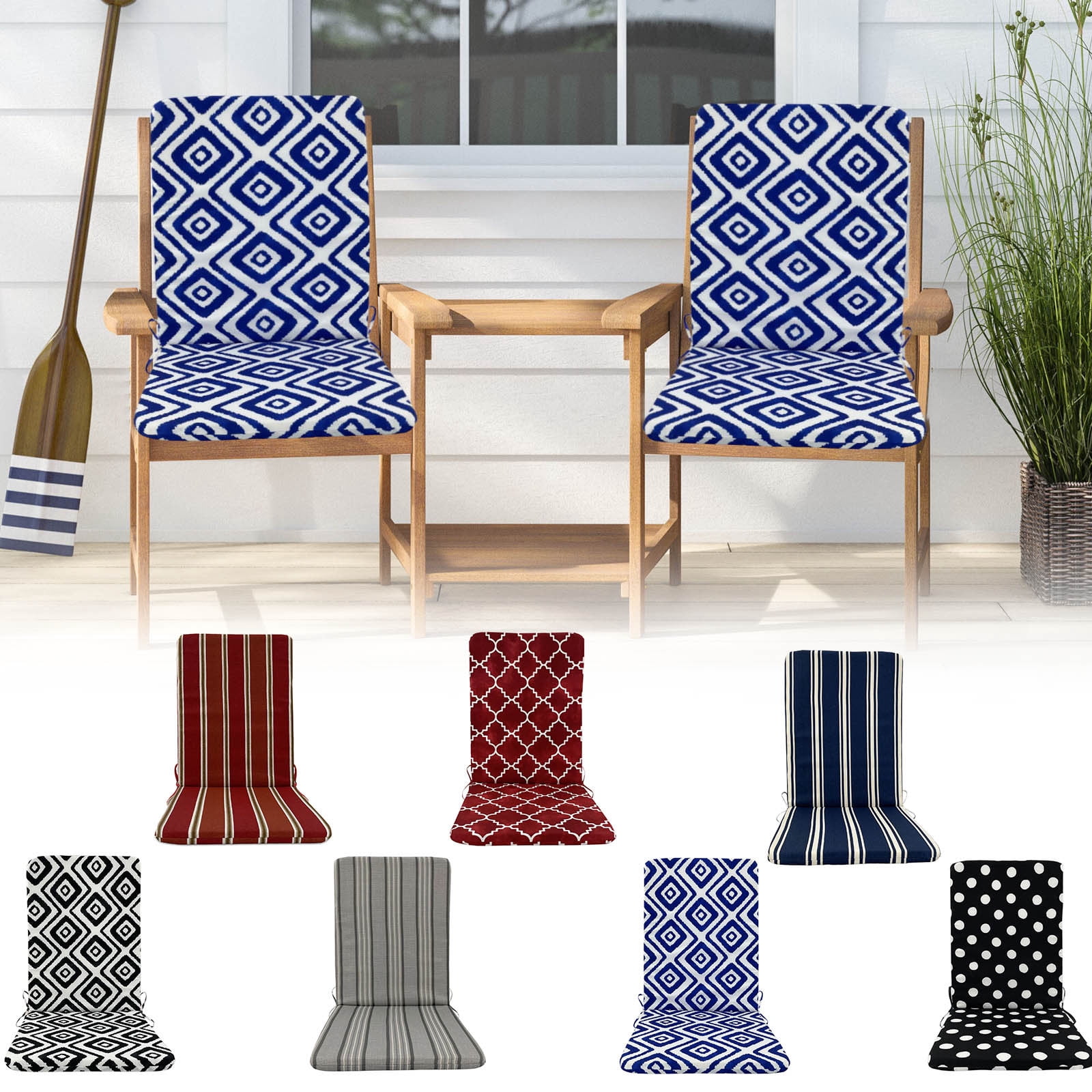 18x18 Inch Outdoor Chair Cushions – Weatherproof Square Patio Seat Pads with Thick Padding, Water & Fade Resistant for Dining Chairs, Rockers & Porch Furniture