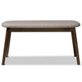 thumbnail image 3 of Baxton Studio Easton Upholstered Bench in Light Gray and Walnut Brown, 3 of 8