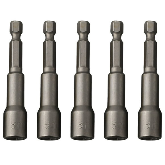 Chendee 5Pcs 8 Mm Magnetic Tech Screw Driver Tek Bit Drill Nut Setter Roofing Cladding
