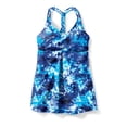 thumbnail image 4 of Swim 365 Women's Plus Size Longer-Length Ruched V-Neck Braided Racerback Tankini Top, 4 of 6