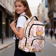 thumbnail image 6 of Garronmavis Axolotl Capybara Kids Backpack 17 Inch Cute School Backpack for Girls for 9-12 Years Old, Pink Breathable School Bag with Padded Tablet Sleeve & Multi-Pockets, 6 of 7