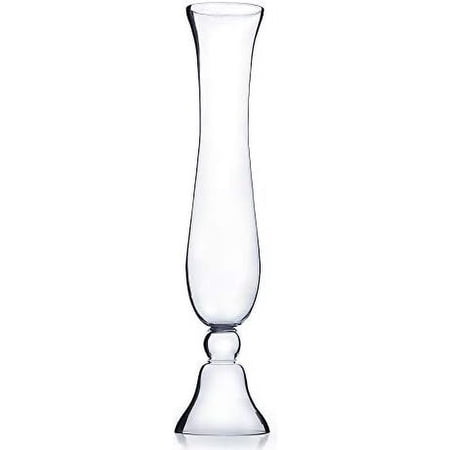 Trumpet Glass Vase Bulk  Open Width 5.7   Height 30   (Multiple Sizes Choices) Clear Large Floral Planter Centerpiece  Wedding Event Home Decor  2 Pieces (VTR0530)