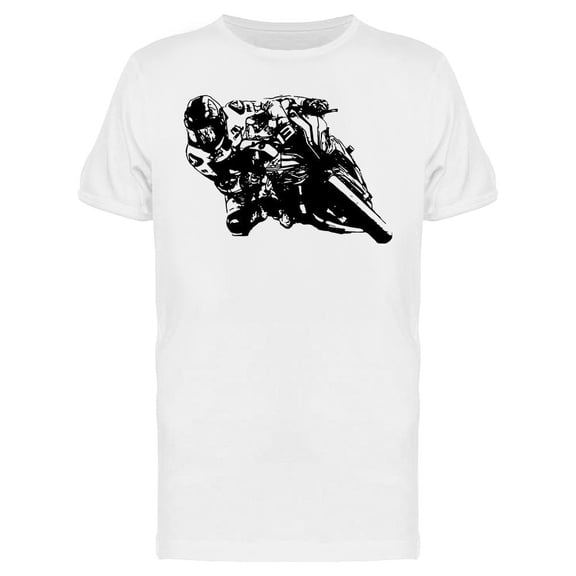 Motorcyclist Riding His Bike T-Shirt Men -Image by Shutterstock, Male Small