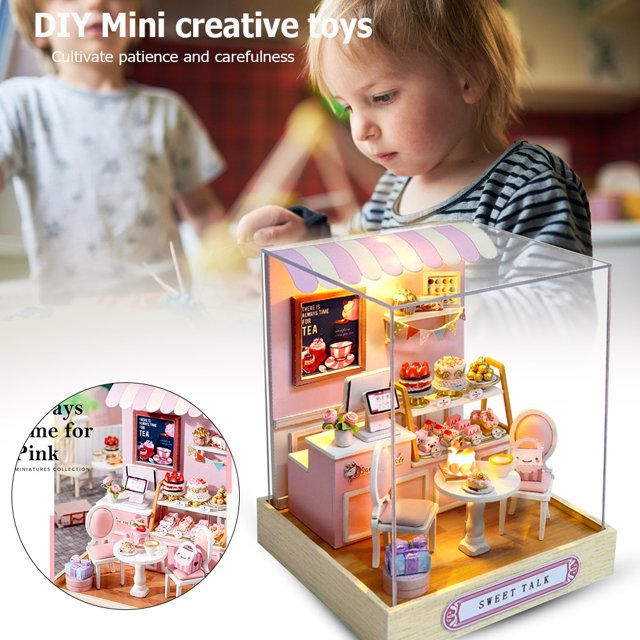 Kits de montaje modelo casa en miniatura para niños juguete para Ehuebsd regalo de cumpleaños