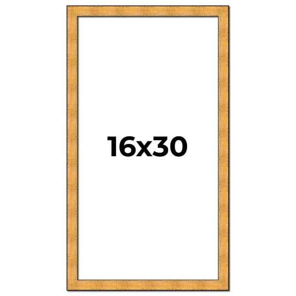 16x30 Frame Gold Rustic Solid Wood Picture Frame | 1.25 Inch Wide Moulding | Rustique Gold