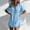 Light Blue, variant on CYMMPU Women's Half Button Henley Linen Tunic Shirt, Rollable Long Sleeve Dual Pocket Oversized Loose Top Green S