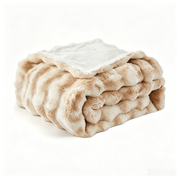 ROSEKIND 680 GSM Faux Rabbit Fur Throw Blanket, 3D Bubble Texture, Soft Plush for Couch and Bed