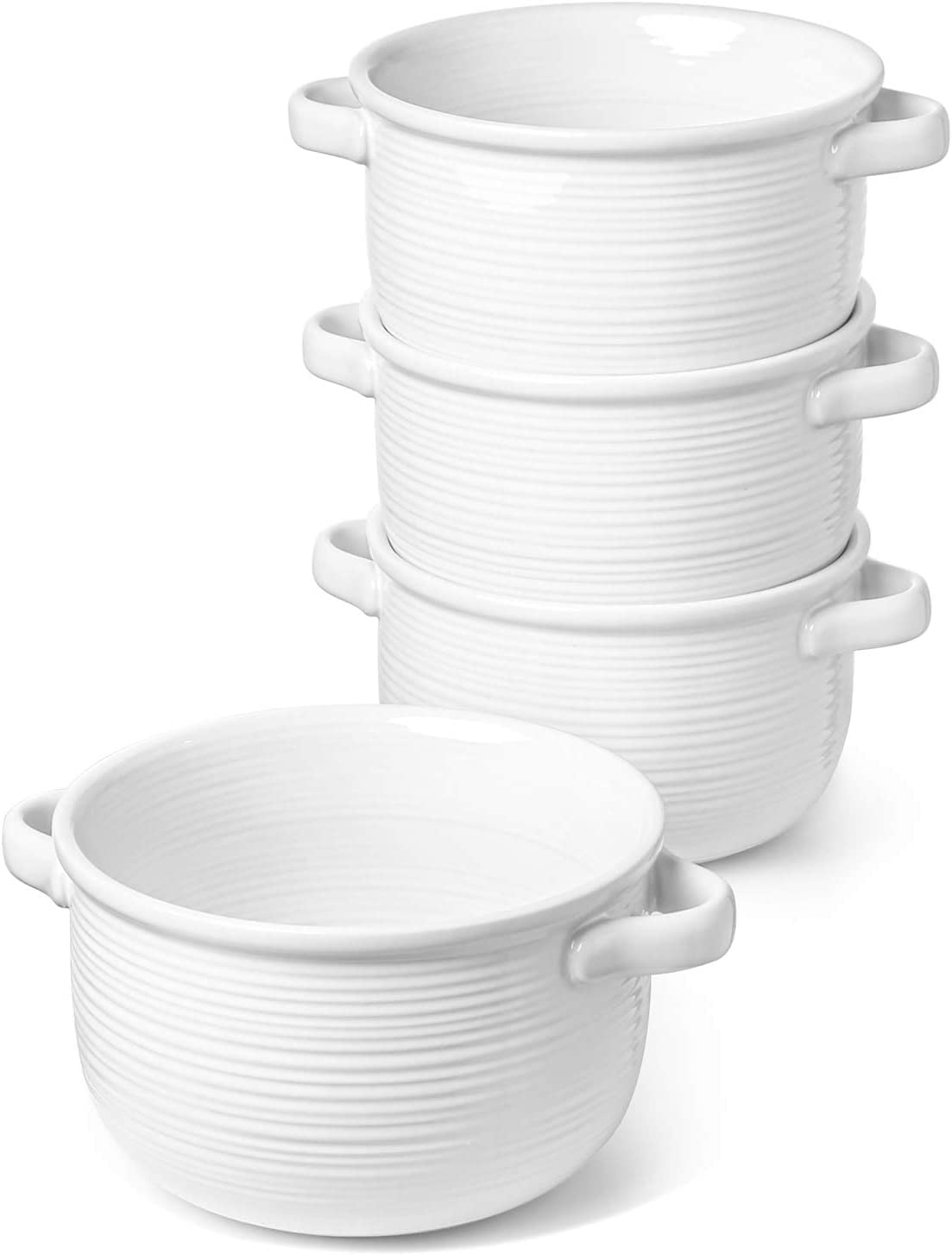 LE TAUCI Soup Bowls With Handles, 28 Ounce for Soup, chili, beef stew