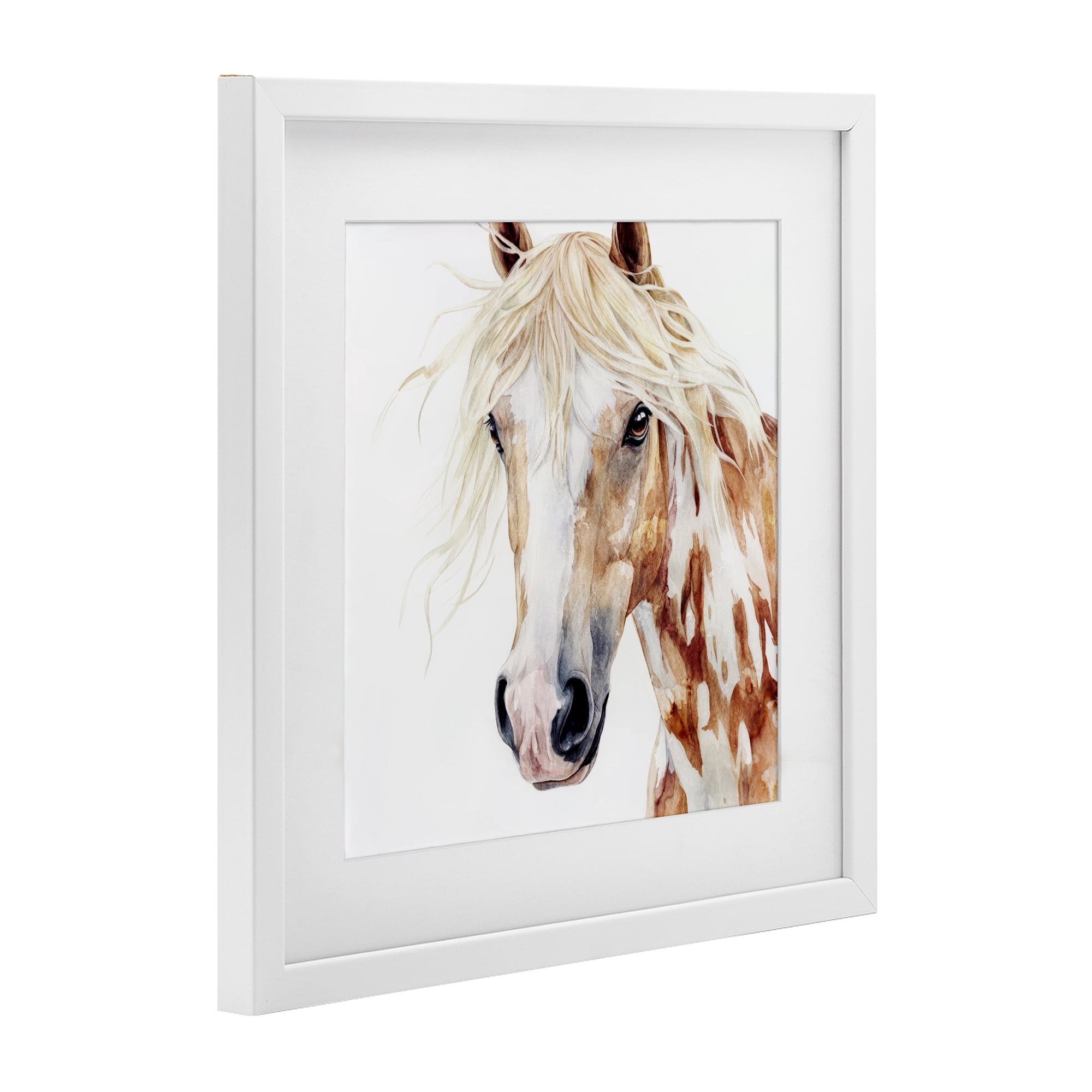 Stupell Industries Majestic Mane Spotted Horse White Framed Print Under Glass, design by Svetlana Aleynikova