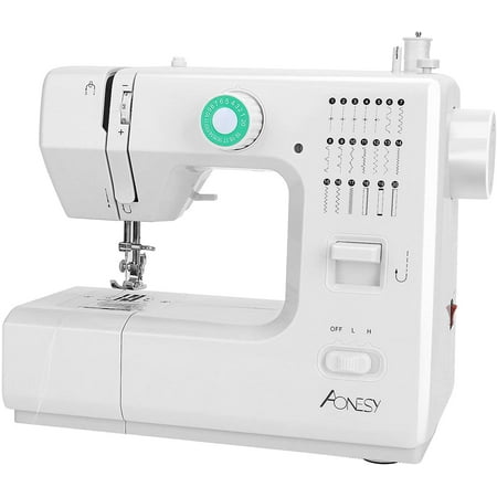 Aonesy Sewing Machine for Beginners, 20 Stitches 2 Speeds, Electric Small Sewing Machine with Foot Pedal, Automatic Winding for Cloth Girls Adults