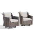 thumbnail image 5 of POCASSY Outdoor Swivel Rocking Chairs Set of 2, All Weather Brown Wicker Rattan Patio Furniture Set Patio Chairs with 360° Swivel Glider Chairs for Balcony, Garden, Porch, Pool and Backyard, Beige, 5 of 12