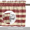 thumbnail image 6 of Vintage American Flag Valance Curtain Red Beige Stripes Retro Star Window Valances Rod Pocket Short Curtains Window Treatments for Kitchen Bedroom Bathroom Laundry 42" x 12", 6 of 9