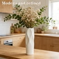 thumbnail image 2 of JILIJIA 12-Inch Tall Textured Ceramic Decorative Vase for Pampas Grass, Minimalist Modern Home Decor, 2 of 9