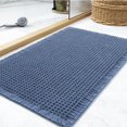 thumbnail image 1 of Alfombra de baño con forma de gofre, superabsorbente, antideslizante, azul, 60 x 90 cm, 1 of 7