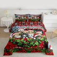 thumbnail image 2 of Feelyou Christmas Cart Kitten Full Size Comforter Sets, Winter Poinsettia Floral Bedding Comforter Set, Kawaii Animal Reversible Bedding Sets, Luxury Bedroom Decor, 3 Pieces, 2 of 8