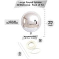 thumbnail image 4 of Big, Silver Metallic Balloons Kit - Pack of 12 | Giant 22 Inches 360 Degree Round Silver Mylar Balloons | 4D Sphere Metallic Silver Balloons | Silver Balloons for Birthday, New Year Decorations 2023, 4 of 5