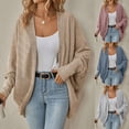 thumbnail image 3 of Yokua Open Front Cardigan Long Batwing Sleeve Knit Sweater Coats Jackets Outerwear, 3 of 20