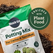 Miracle-Gro Indoor Potting Mix for Cactus and Succulent, Fast-Draining Formula, 8 qt.