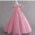 thumbnail image 5 of Vividxx Girls Dress Off Shoulder Dress For Girls Party Gown Elegant Ruffled Formal Evening Gown For Pageant Recital Performance 9-10 Years, 5 of 6