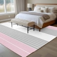 thumbnail image 4 of 6'x9' Area Rugs, Pink Striped Indoor Outdoor Area Rug for Living Room Bedroom, Multicolor Grey White Horizontal Stripes Washable Bathroom Rugs Kitchen Floor Carpet Mats Home Decor Aesthetic, 4 of 8