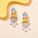 thumbnail image 4 of Piedra preciosa 925 Pendientes colgantes de plata de ley con forma de gota en amarillo, 4 of 5