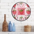 thumbnail image 6 of BZSMCE Wall Clock Acrylic Size：9.5*9.5in/11.9*11.9in Sweet Strawberry Patch Design Pattern Clock, 6 of 10