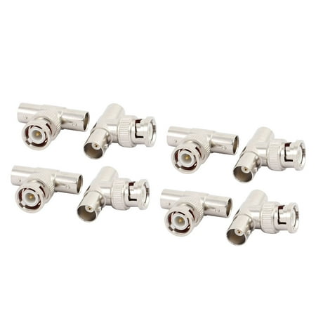 2 Bnc Connectors - 8Pcs T type 1 BNC Male to 2 BNC Female Jack RF Connector Adapter for CCTV Camera