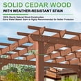 thumbnail image 6 of VEIKOUS 10 x 10ft Cedar Wood Pergola W/ Sturdy Slatted Roof and  Ground Stakes for Patio, Garden & Deck, 6 of 16