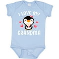 thumbnail image 3 of Inktastic I Love My Grandma with Cute Penguin and Hearts Girls Baby Bodysuit, 3 of 5