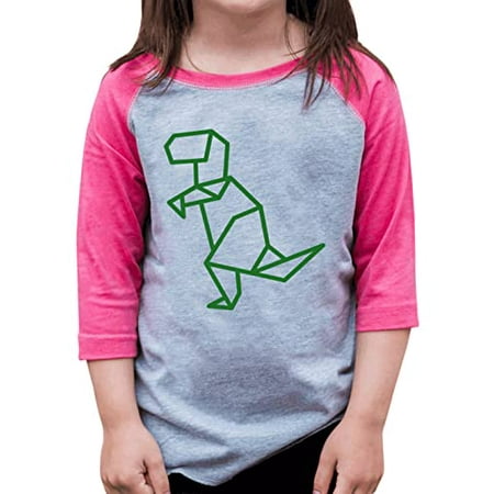 

7 ate 9 Apparel Kids Dinosaur T-Rex Shirts - Dino Origami Pink Shirt 3T