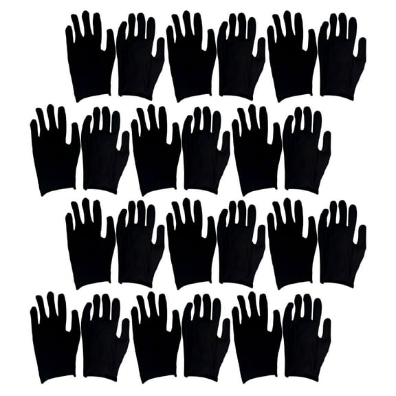 BPPEG 12 Pairs of Cotton Gloves Labour Protection Comfortable Working Hand Black Size Thin