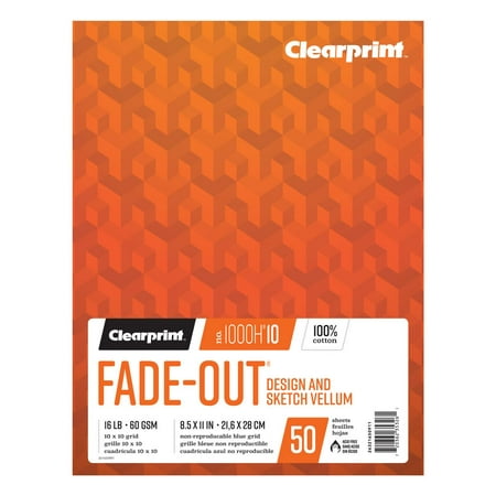 Clearprint Design Vellum Pad, 10x10 Grid, 8.5in x 11in