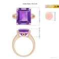 thumbnail image 5 of ANGARA Natural 9.6 Ct. Amethyst with Diamond Classic Ring in 14K Rose Gold for Women (Ring Size: 9.5), 5 of 9