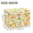 thumbnail image 3 of Orange blossom floral pattern Storage Cubes with Lid Fabric Storage Bins Boxes Handles Cotton Linen Closet Organizer Container Decorative Foldable Washable Shelf Cloth Basket, 3 of 5