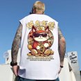 thumbnail image 2 of Nuevas camisetas sin mangas con gráficos de gato de la suerte japonés para hombre, camisetas sin mangas de anime para culturismo, moda de verano de hip hop, chaleco Y2K, 2 of 5