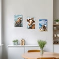 thumbnail image 3 of ZHONGYUTONG Bathroom Animal Wall Art 3 Pieces Cute Cow at the Beach Poster Funny Canvas Prints Modern Artwork Home Decor Framed (11.00" x 14.00" x 3PCS), 3 of 6