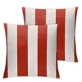 thumbnail image 2 of Acheng Set of 2 Pillow Cases, Soft Stripe Pattern Pillowcase, Square Throw Pillow Covers for Home Decor Gift (Red White) White, 2 of 6