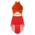 thumbnail image 3 of iiniim Girls Lyrical Dance Ballet Dress Gymnastics Leotard Latin Jazz Stage Performance Fluorescent Orange 8, 3 of 7